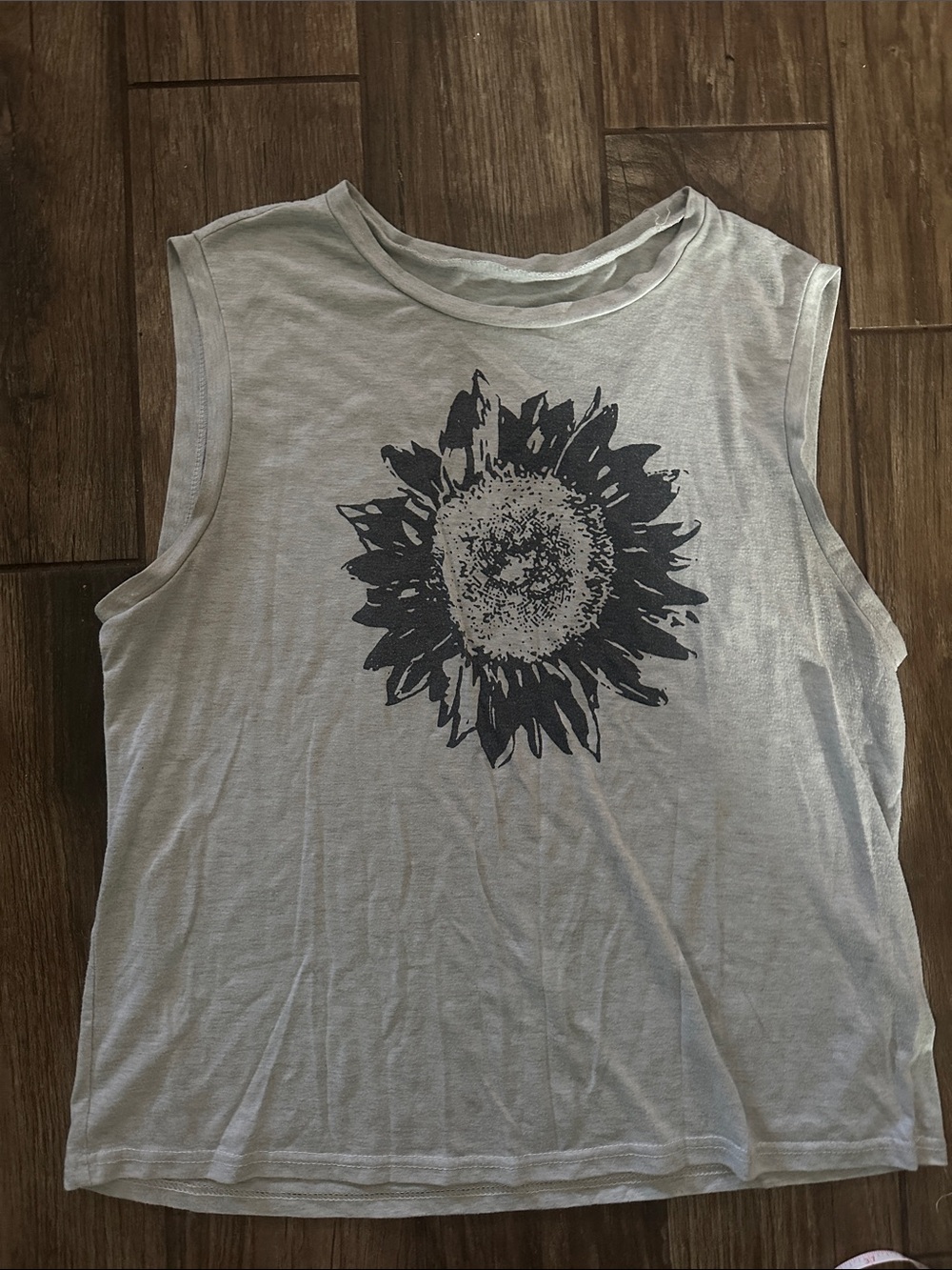 Sunflower Graphic Muscle Tank - Light Gray